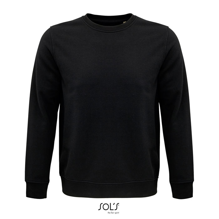 Sweat coton bio et rPET unisexe personnalisé 280g - COMET Noir 1